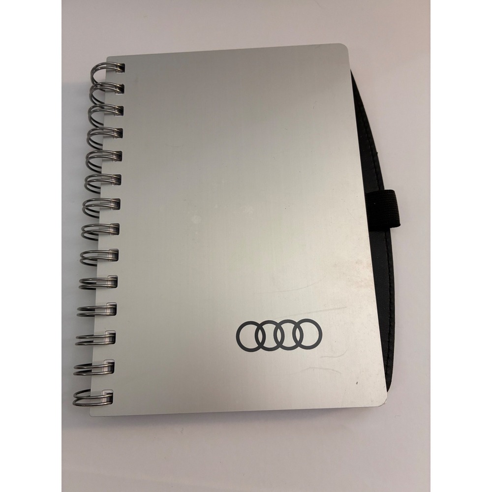 Audi Brushed Metal Spiral Notebook Black Leatherette Lined Journal Leeds 2300-08